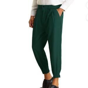 New without Tags Lars Amadeus Men's Pants Pleated Zip Hem Tapered Cropped‎ 34
